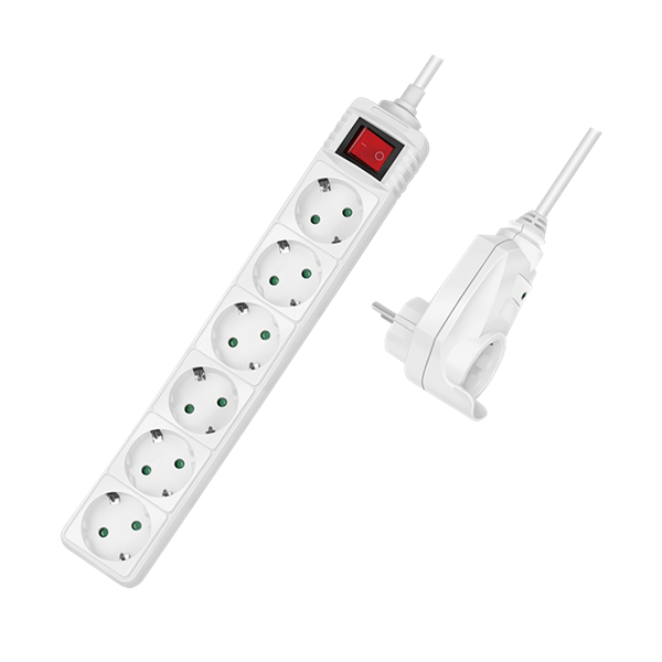 Logilink LPS274 Aljzat 7-es + kapcsoló, 6x CEE 7/3 + 1 átmenő csatlakozó, 2 m