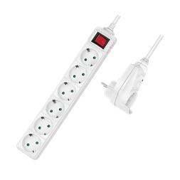 Logilink LPS274 Aljzat 7-es + kapcsoló, 6x CEE 7/3 + 1 átmenő csatlakozó, 2 m