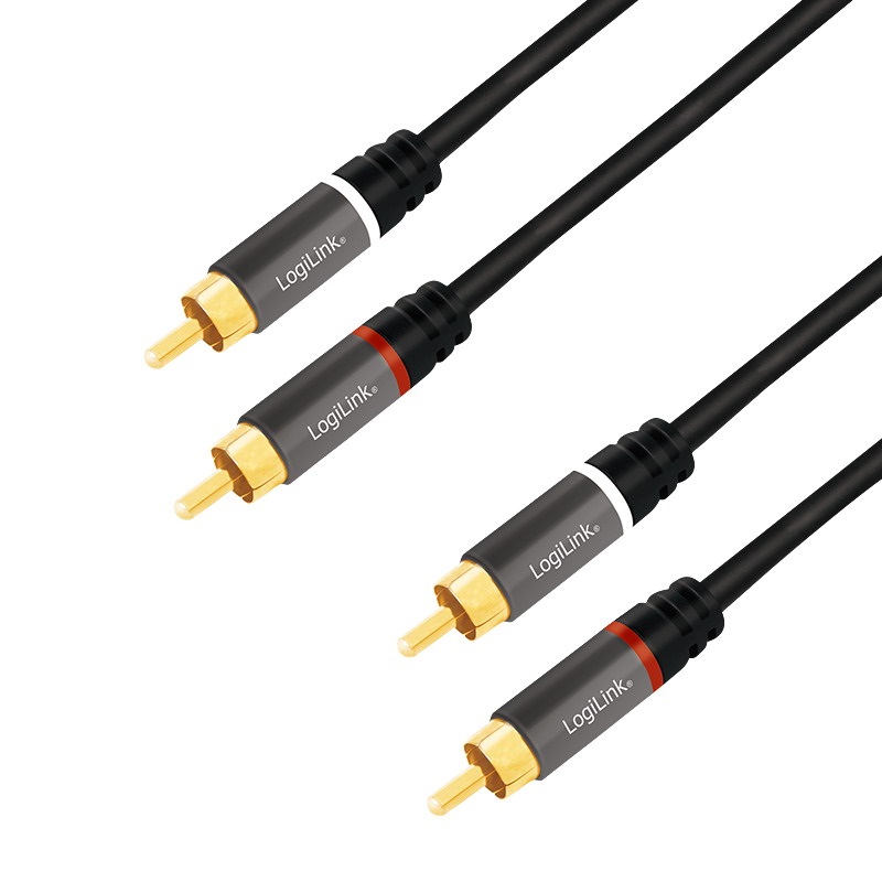 Logilink CA1208 Audiokábel, 2x RCA/M - 2x RCA/M, fém, 7,5 m