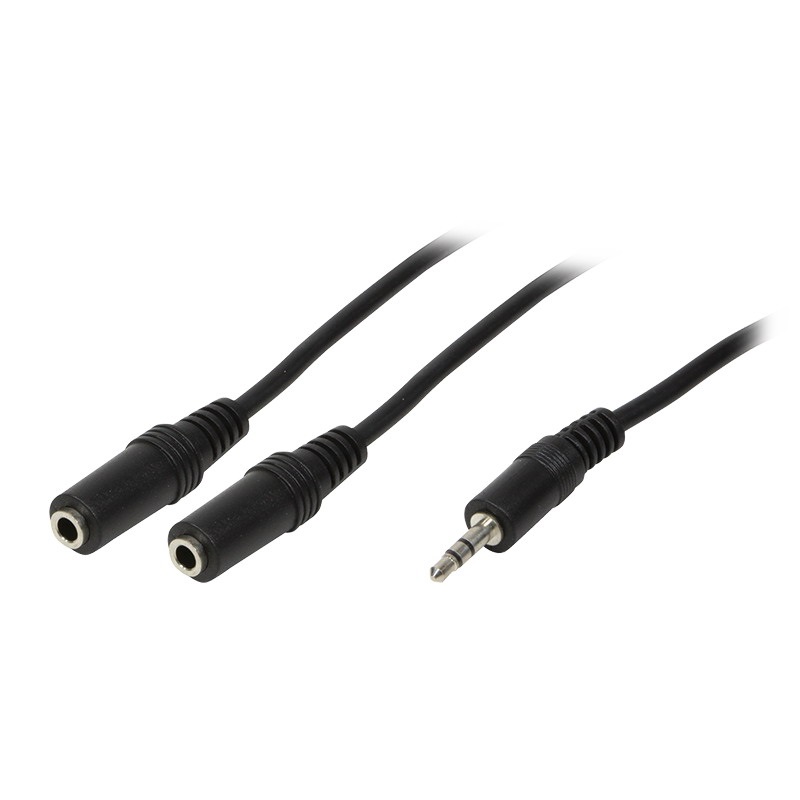 Logilink CA1046 Audiokábel, 3,5 mm-es 3-Pin/M - 2x3,5 mm-es 3-Pin/F, 0,2 m