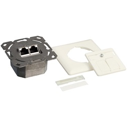 Logilink NP0021 Cat.6A fali aljzat 2 x RJ45, árnyékolt, fehér