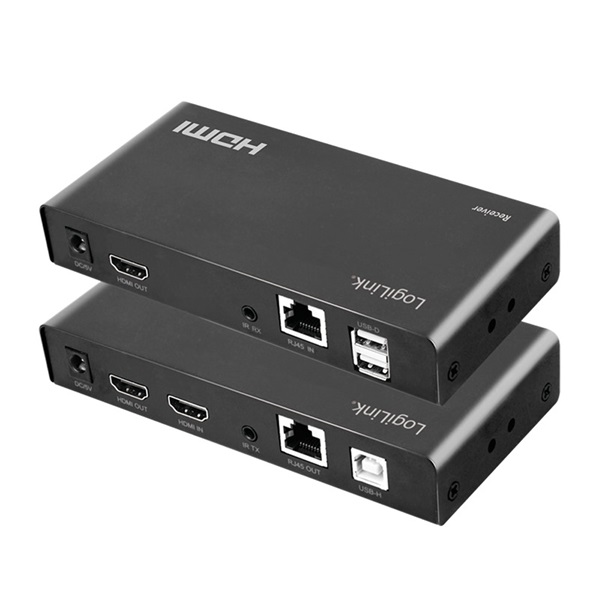 Logilink HD0057 HDMI bővítőkészlet LAN-on keresztül, KVM, 2x USB-A, 1080p, HDCP, IR, hurokkimenet