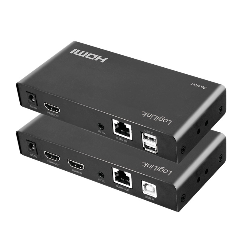 Logilink HD0057 HDMI bővítőkészlet LAN-on keresztül, KVM, 2x USB-A, 1080p, HDCP, IR, hurokkimenet