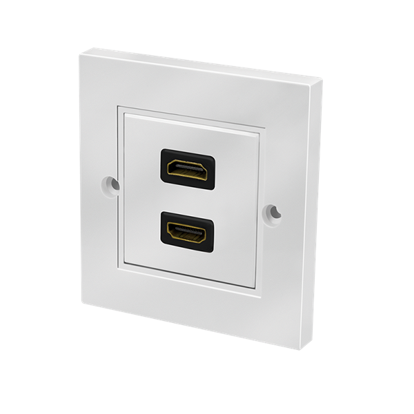 Logilink AH0018 HDMI fali lemez csatlakozóval HDMI aljzat, 2 port, fehér