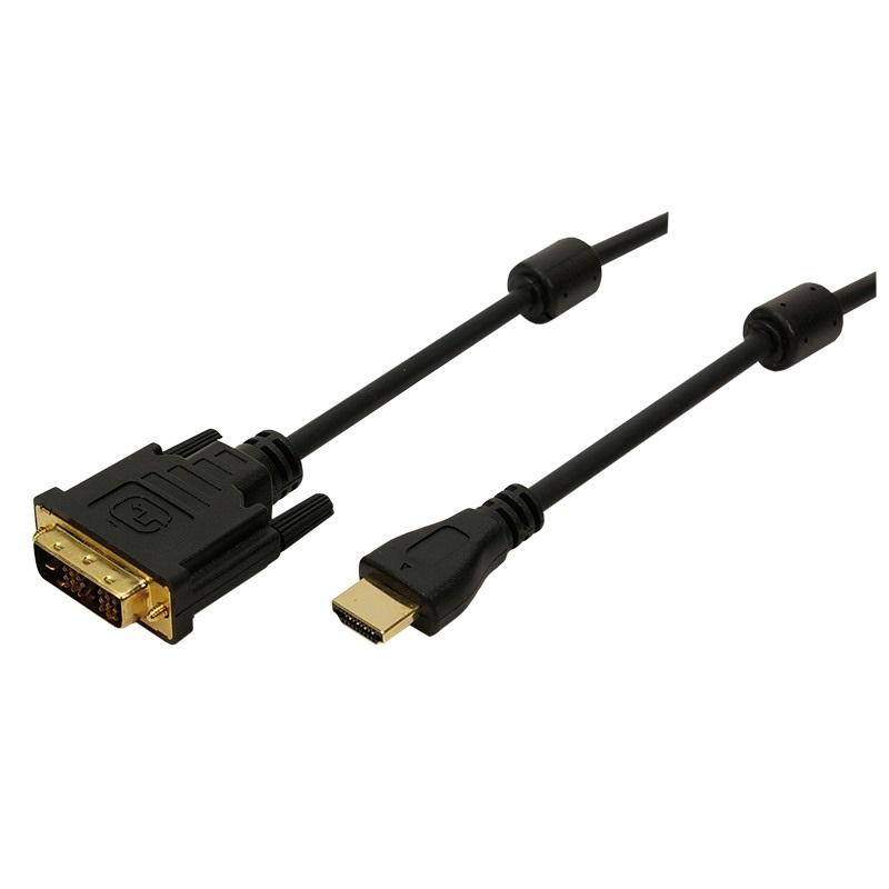 Logilink CH0013 HDMI-kábel, A/M-DVI/M, 1080p, 2x ferrit, 3 m