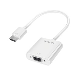 Logilink CV0150 HDMI kábeladapter, A/M - VGA/F + 3,5 mm + USB, 1080p, fehér, 0,15 m