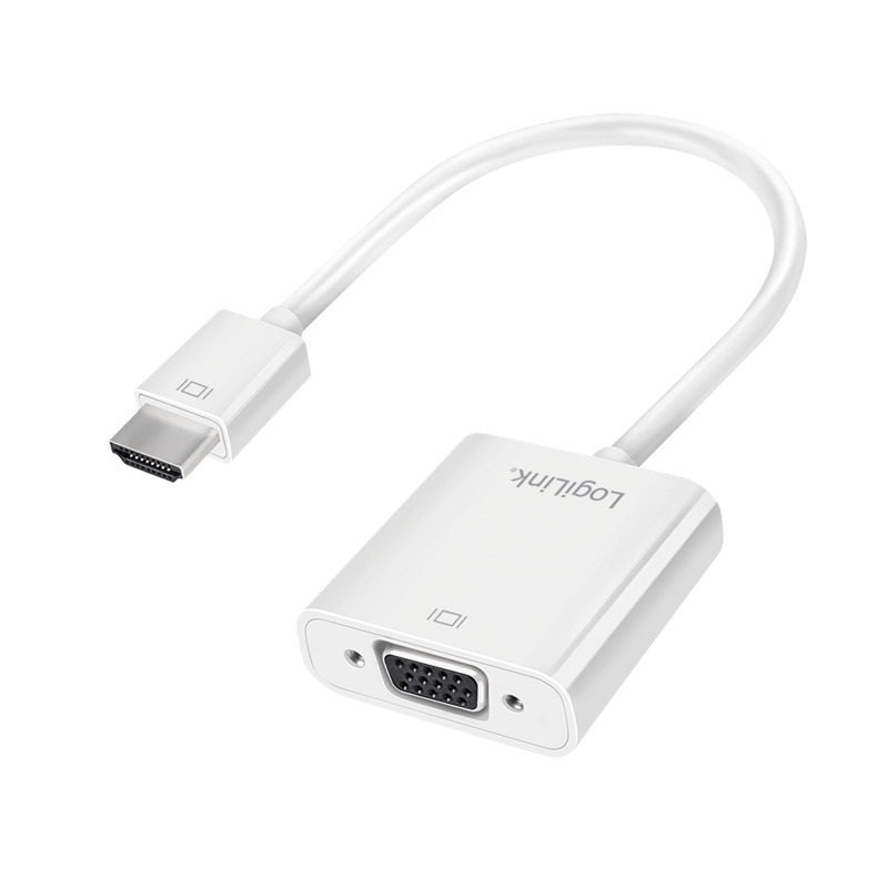 Logilink CV0150 HDMI kábeladapter, A/M - VGA/F + 3,5 mm + USB, 1080p, fehér, 0,15 m