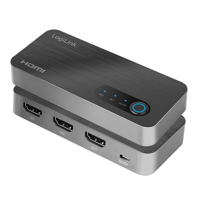 Logilink HD0058 HDMI kapcsoló, 2x1 port, 8K/60 Hz, HDCP, HDR, VRR, CEC