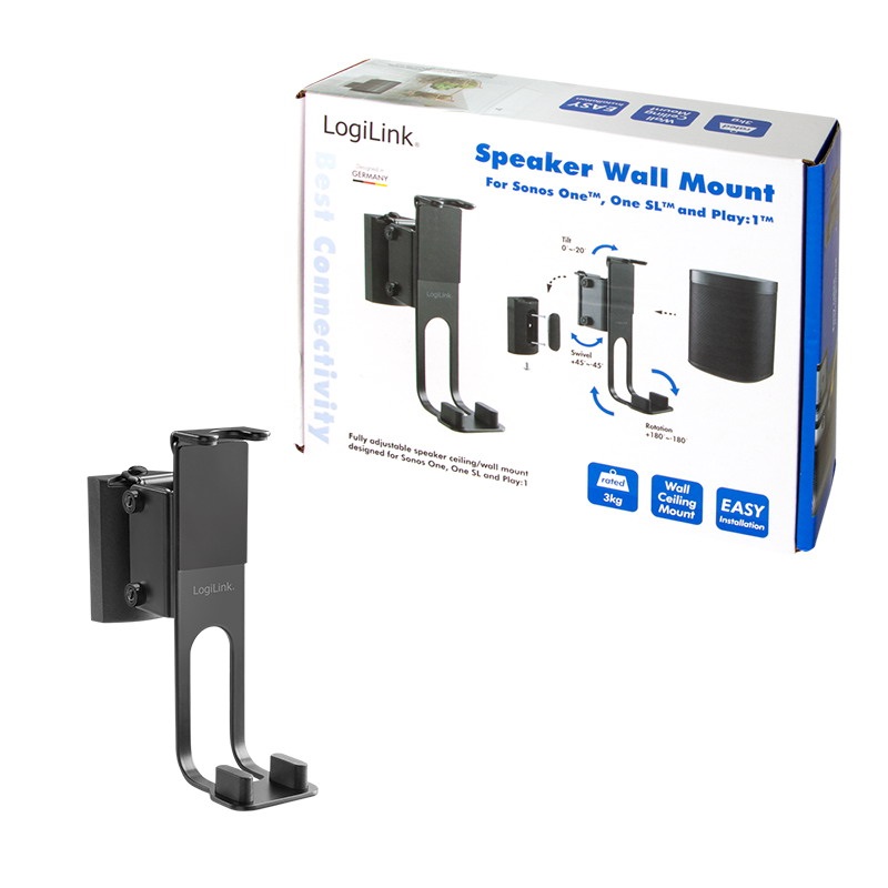 Logilink BP0119 Hangszóró fali tartó SONOS ONE, ONE SL és SONOS PLAY készülékekhez