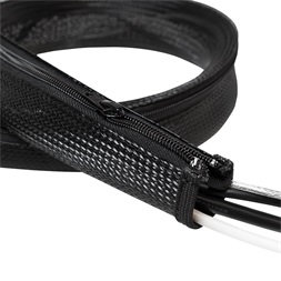 Logilink KAB0046 Kábelhüvely (cipzár), poliészter, fekete, 1 m
