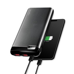 Logilink PA0286 Power bank 10000 mAh, 2x USB-A, 1x USB-C, kijelzővel, PD és QC, fekete