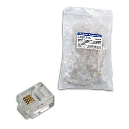 Logilink MP0018 RJ11 Elemes csatlakozódugasz, árnyékolatlan 100db
