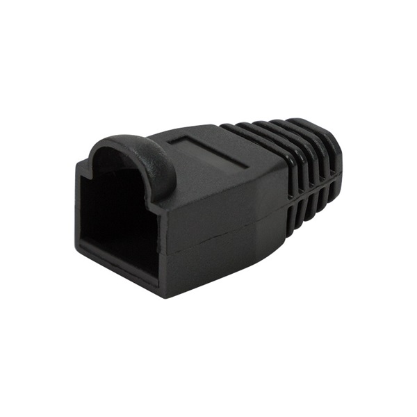 Logilink MP0064 RJ45 feszültségmentesítő védőburkolat, 8 mm, fekete, 50 db