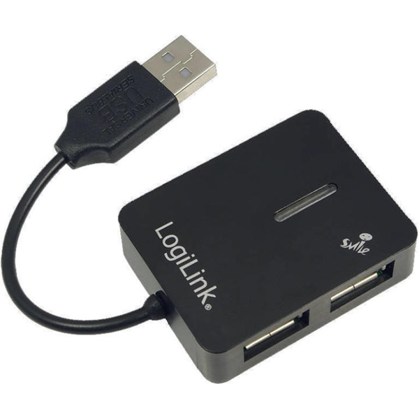 Logilink UA0139 "Smile" USB 2.0 4 portos hub, fekete