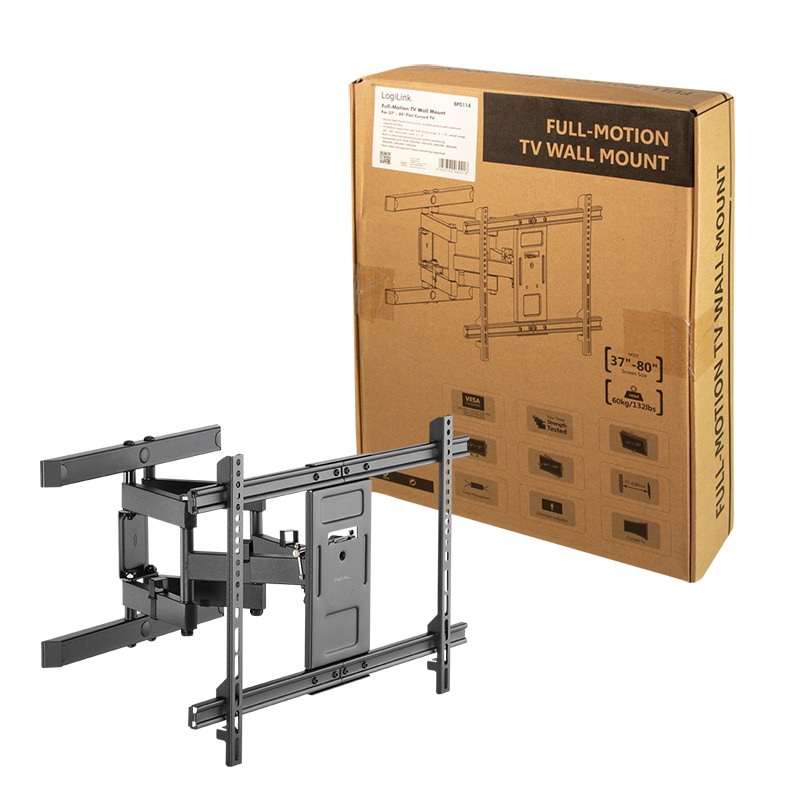 Logilink BP0114 TV fali tartó, 37-80", dönthető, forgatható, max. 60 kg