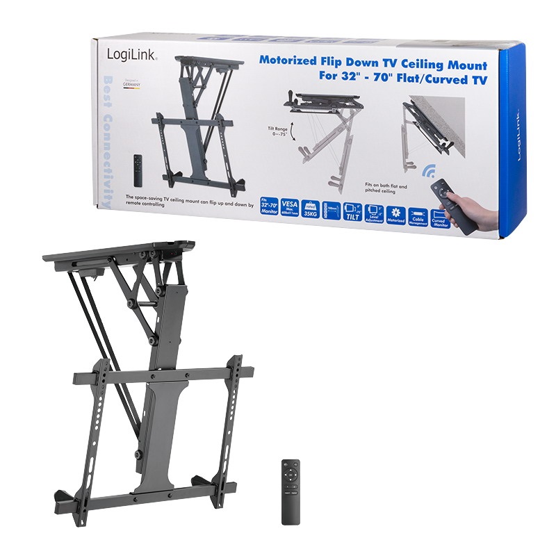 Logilink BP0118 TV mennyezeti tartó, 32-70", elektromosan dönthető, max. 35 kg