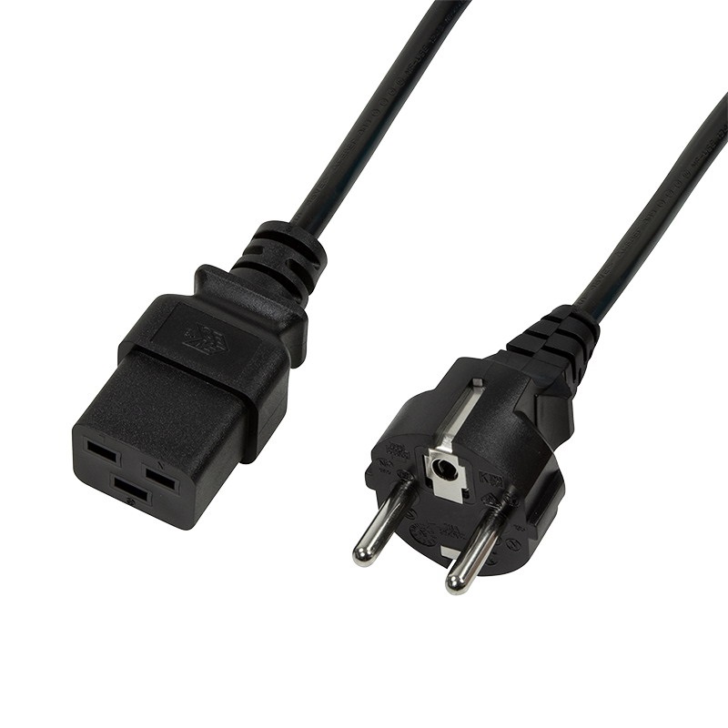 Logilink CP153 Tápkábel, CEE 7/7 (90 ) az IEC C19 szerint, fekete, 3 m