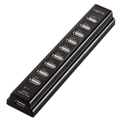 Logilink UA0096 USB 2.0 HUB 10-port, 3,5A tápegységgel, fekete színű
