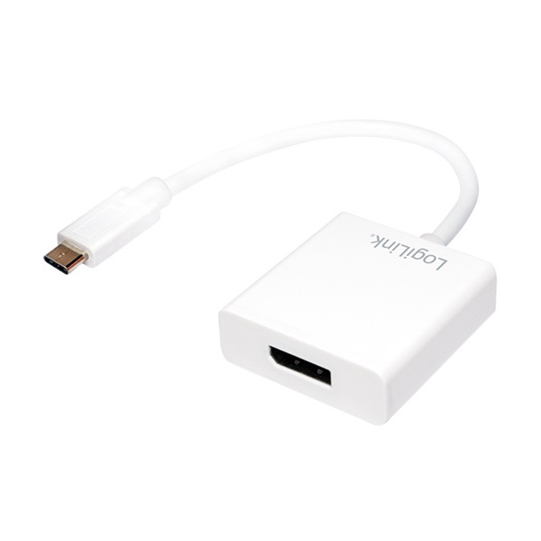 Logilink UA0246A USB 3.2 Gen1 Type-C adapter, C/M DP/F, 4K/60 Hz, fehér, 0,11 m