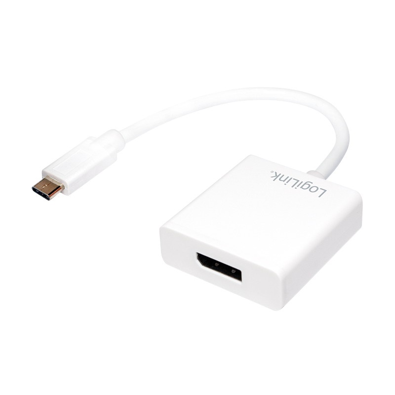 Logilink UA0246A USB 3.2 Gen1 Type-C adapter, C/M DP/F, 4K/60 Hz, fehér, 0,11 m