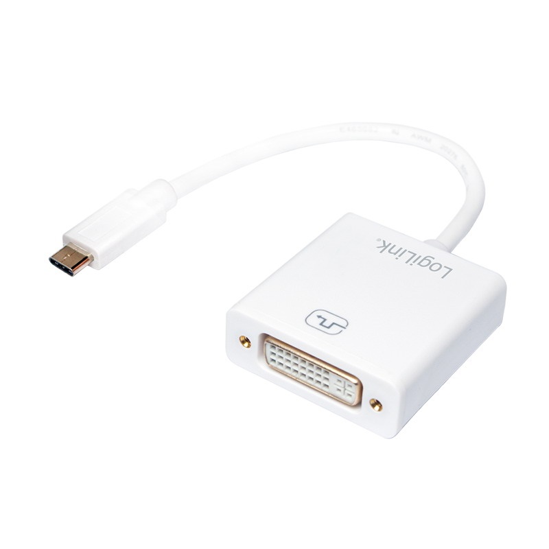 Logilink UA0245A USB 3.2 Gen1 Type-C adapter, C/M DVI-D/F, 1080p, fehér, 0,14 m
