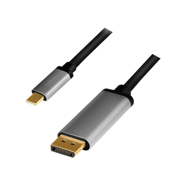 Logilink CUA0100 USB 3.2 Gen1 Type-C kábel, C/M-DP/M, 4K, alu, 1,8 m