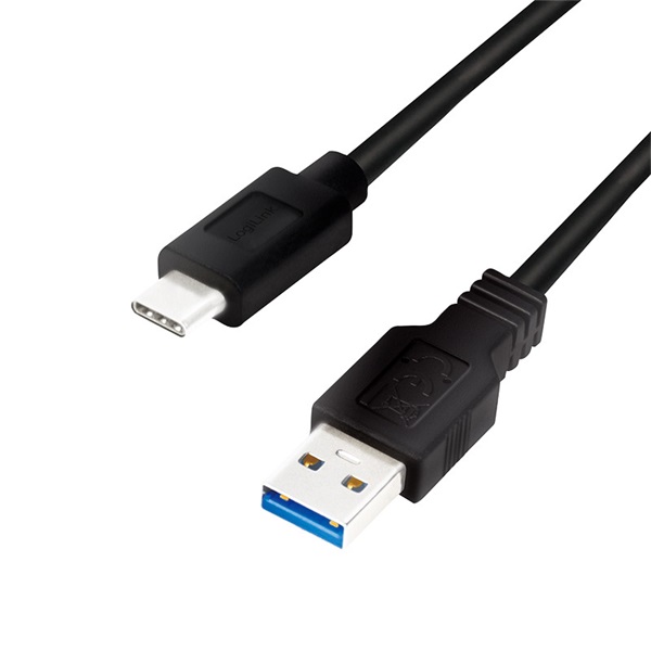 Logilink CU0168 USB 3.2 Gen1 Type-C kábel, C/M-USB-A/M, fekete, 1 m