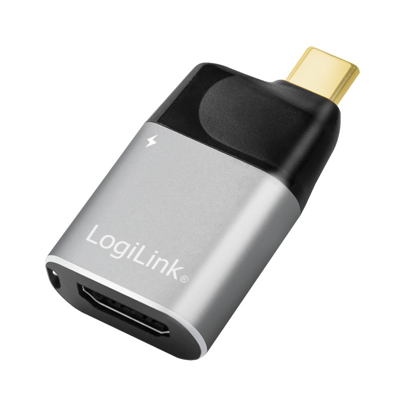 Logilink CUA0203 USB 3.2 Gen2 Type-C adapter, C/M HDMI-A+USB-C, 4K, PD, alu, fekete/szürke