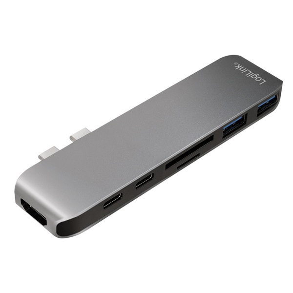 Logilink UA0302 USB 3.2 Gen 1 dokkoló állomás, 7 portos, PD, ezüst/fekete