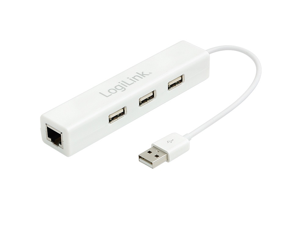 Logilink UA0174A USB2.0 Ethernet Adapter 3 portos hubbal