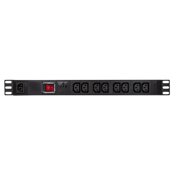 Logilink PDU8A02 19" PDU 8-as IEC320 C13, túlfeszültség-védelemmel és kapcsolóval