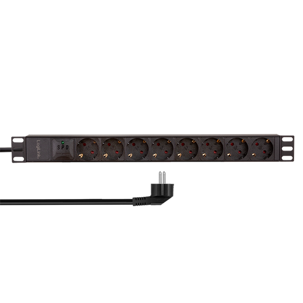 Logilink PDU8C04 19" PDU 8-utas, túlfeszültség-védelemmel