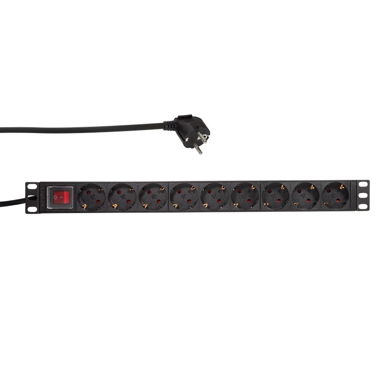 Logilink PDU9C02 19" PDU 9-es CEE 7/3, kapcsolóval