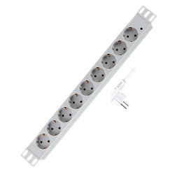 Logilink PDU9C05 19" PDU 9 utas német aljzat, világosszürke