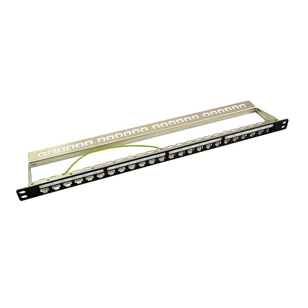 Logilink NK4040 19" Patch panel 24 Keystone jack csatlakozóhoz, 0,5U, betöltetlen, fekete