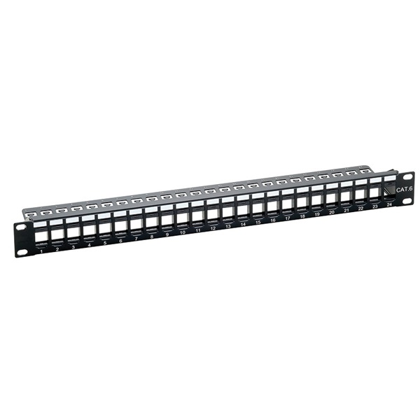 Logilink NK4043 19" Patch panel 24 Keystone jack csatlakozóhoz, 1U, fekete