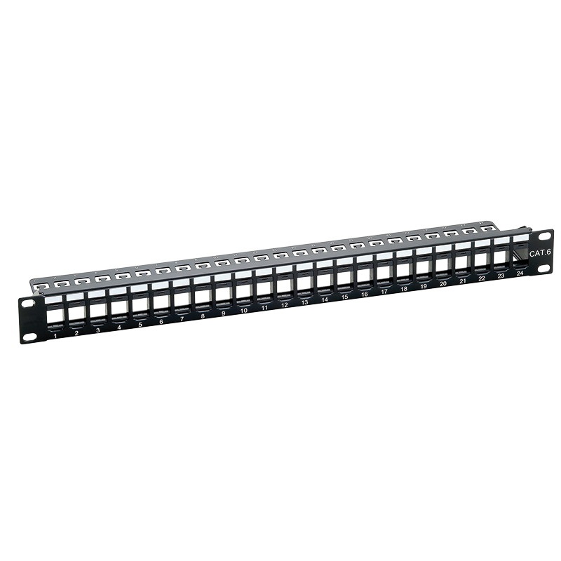 Logilink NK4043 19" Patch panel 24 Keystone jack csatlakozóhoz, 1U, fekete