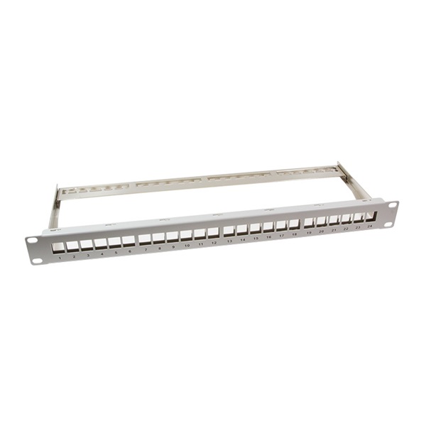 Logilink NK4041 19" Patch panel 24 Keystone jack csatlakozóhoz, 1U, szürke
