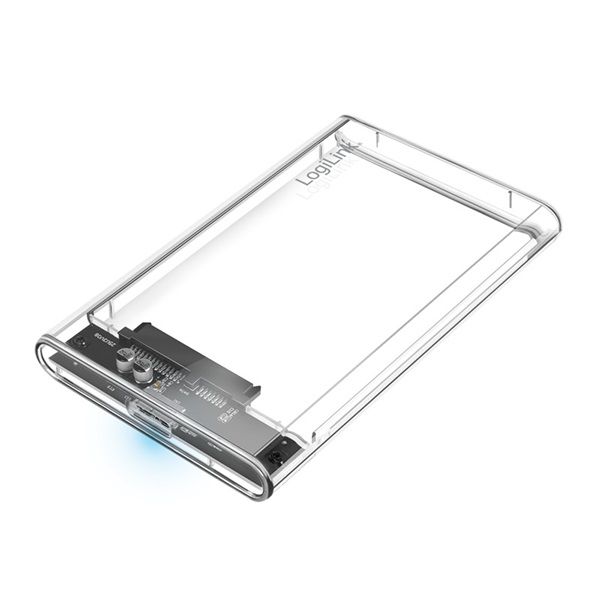 Logilink UA0409 2,5" külső HDD ház USB 3.0,csavarmentes, átlátszó
