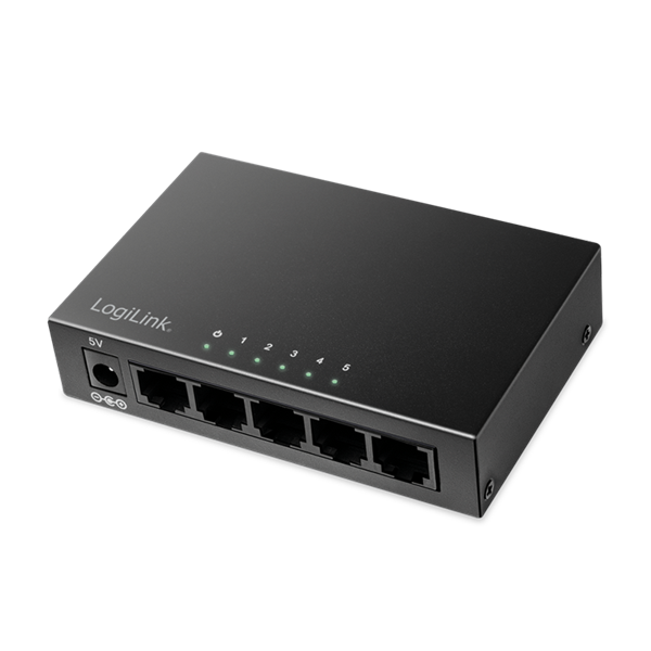 Logilink NS0116 5 portos Gigabit asztali hálózati kapcsoló, fém ház