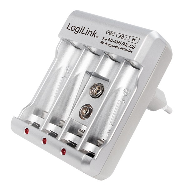 Logilink PA0168 Akkumulátortöltő Ni-MH/Ni-Cd AA/AAA/9V akkumulátorokhoz