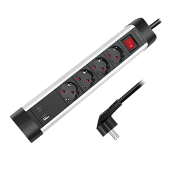 Logilink LPS278U Aljzat 4 utas + kapcsoló, 4x CEE 7/3, 1x USB-A, 1x USB-C