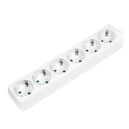 Logilink LPS238 Aljzat 6-os, 6x CEE 7/3, 1,5 m, fehér
