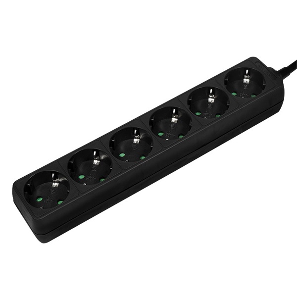 Logilink LPS238B Aljzat 6-os, 6x CEE 7/3, 1,5 m, fekete