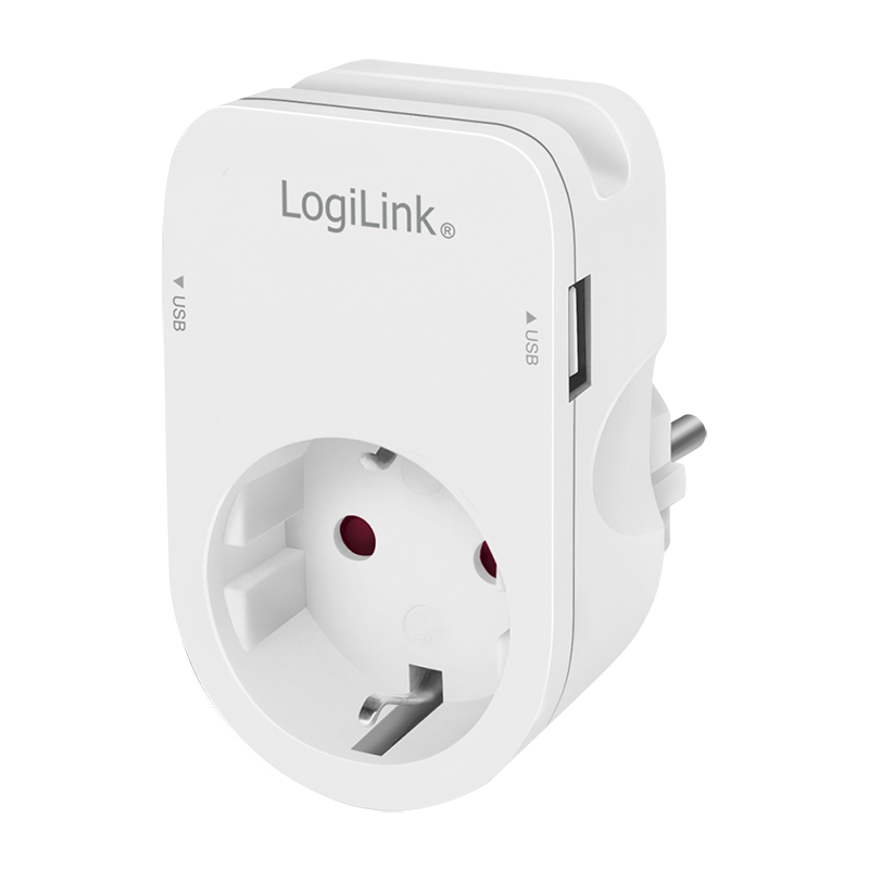 Logilink PA0247 Aljzatadapter tartóval, 1x CEE 7/3 és 2x USB-A