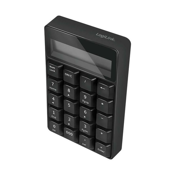 Logilink ID0200 Billentyűzet, Bluetooth, LCD számológéppel, 20 billentyű, fekete
