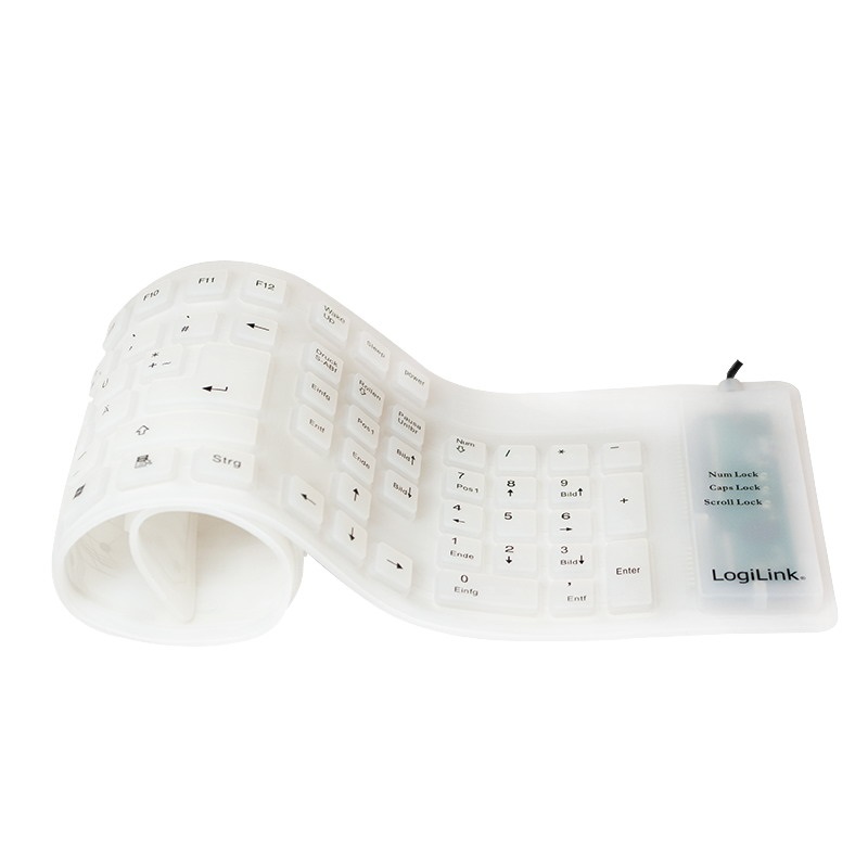 Logilink ID0018A Billentyűzet rugalmas vízálló USB + PS/2, fehér