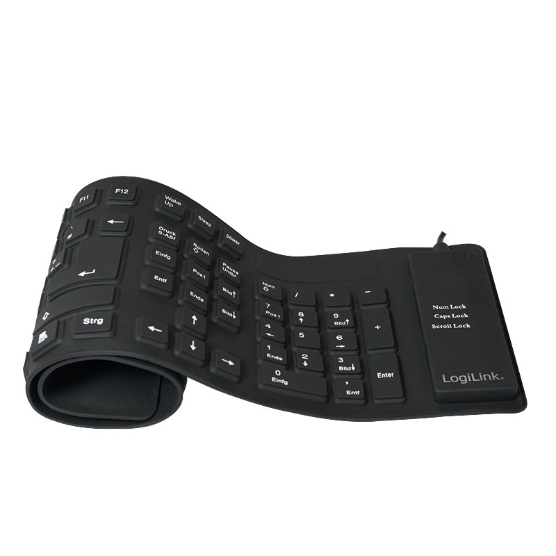 Logilink ID0019A Billentyűzet rugalmas vízálló USB + PS/2, fekete