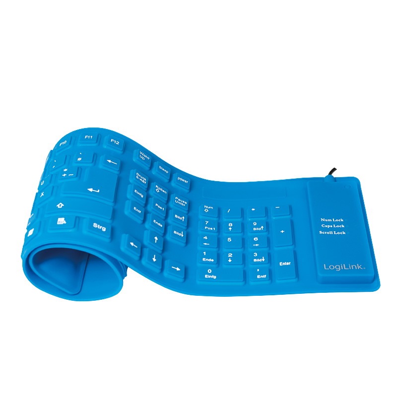 Logilink ID0035A Billentyűzet rugalmas vízálló USB + PS/2, kék