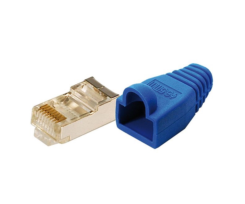 Logilink MP0014 CAT-5 Moduláris csatlakozó, árnyékolt, törésgátlóval 100db, kék